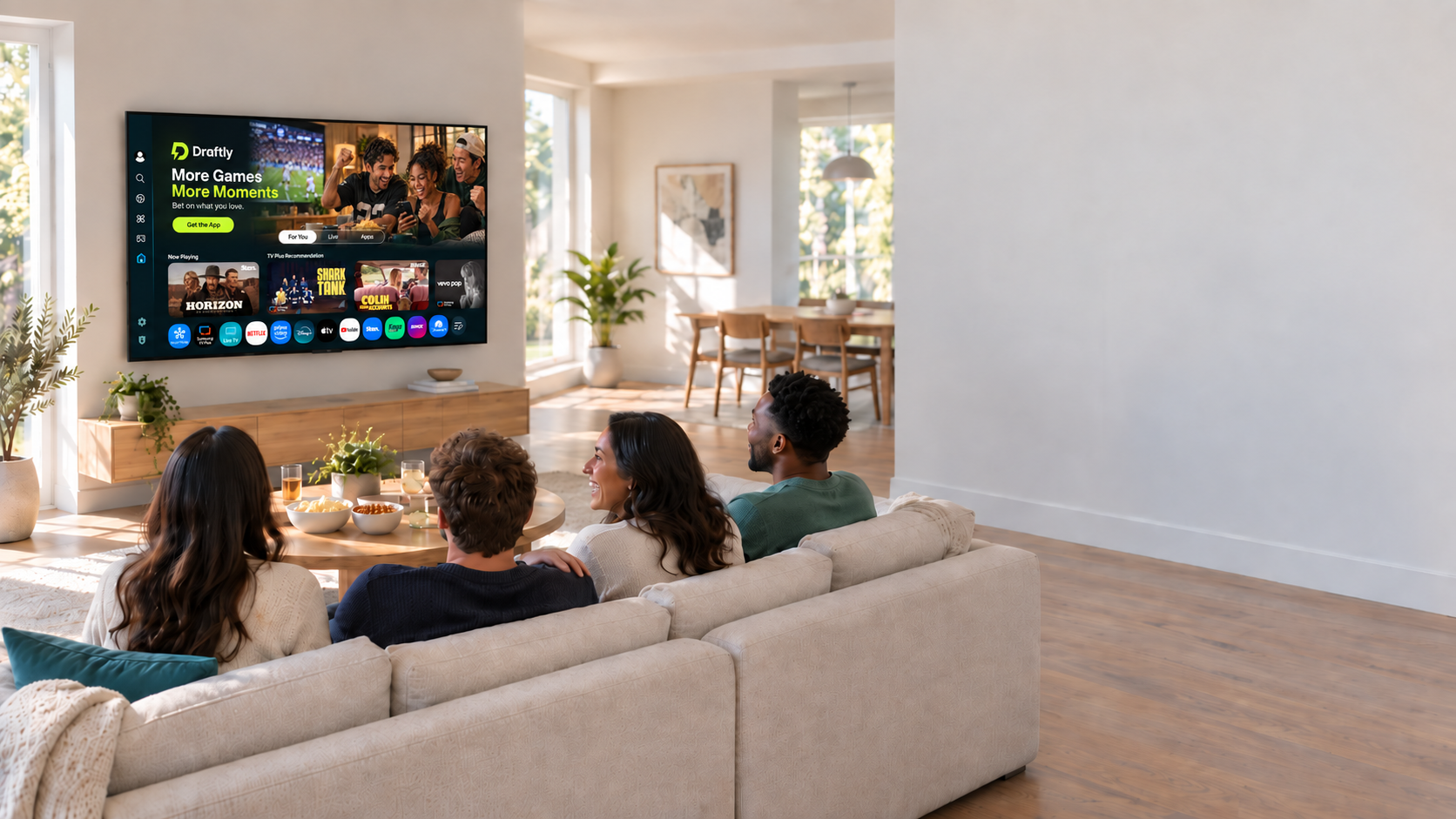 Watching connected TV in the living room