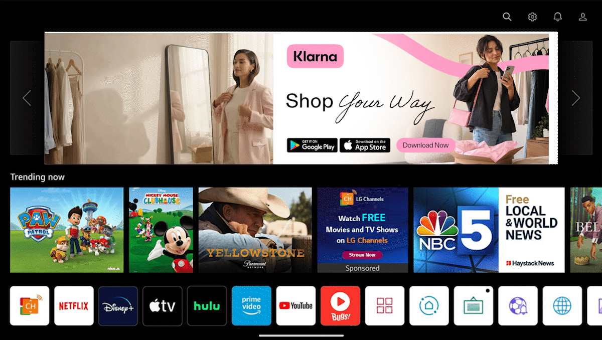 LG connected TV placement